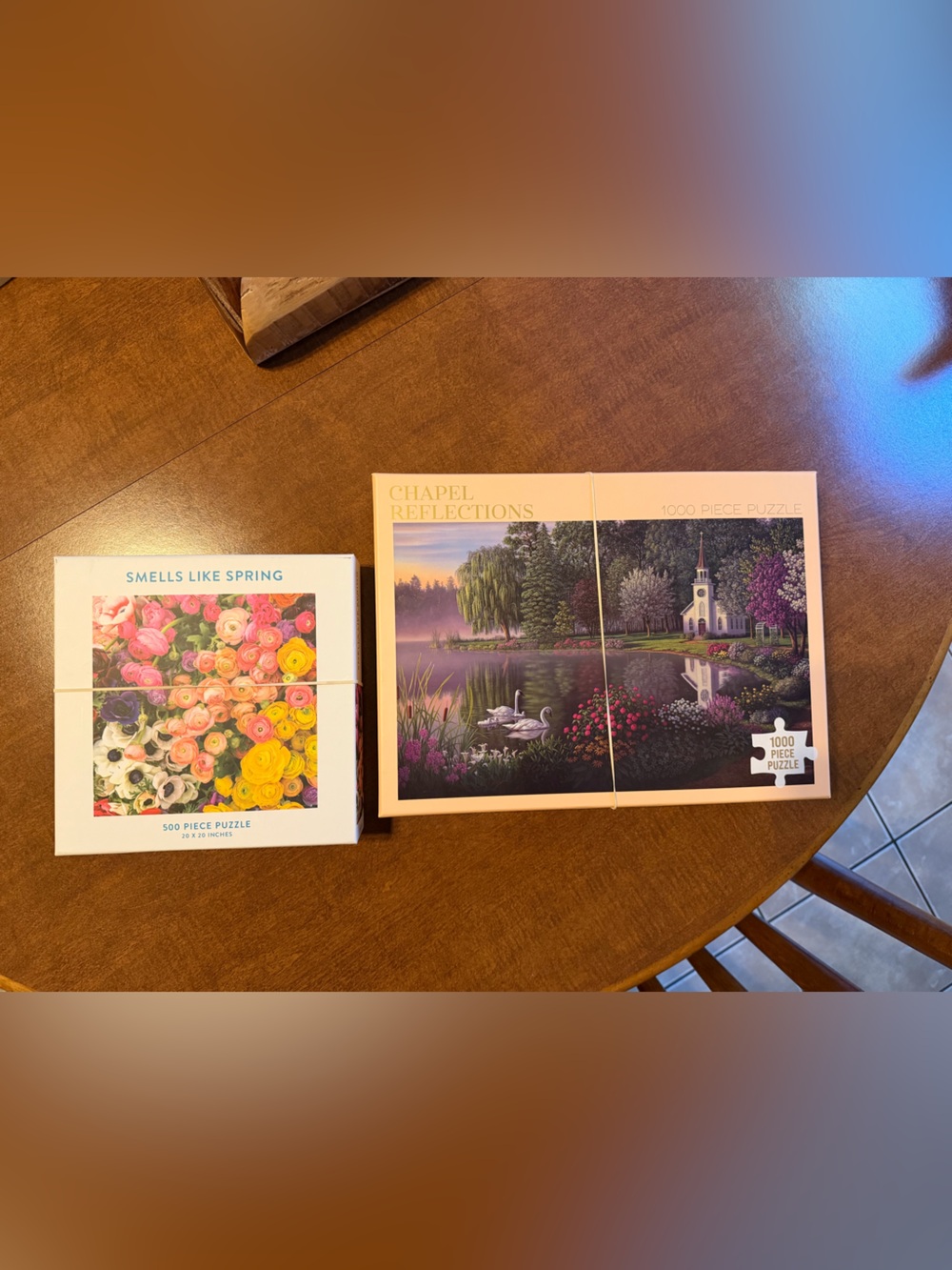 Chapel Reflections 1000-Piece Puzzle and smells like spring 500 piece puzzle